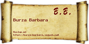Burza Barbara névjegykártya